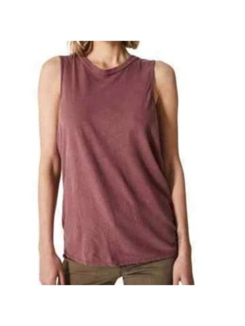 AG Adriano Goldschmied Burgundy Sleeveless Muscle Tank Top Size Small